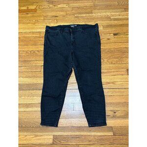 Torrid Womens Sky High Skinny Jeans Plus Sz 24 Black Gray Houndstooth Denim Pant